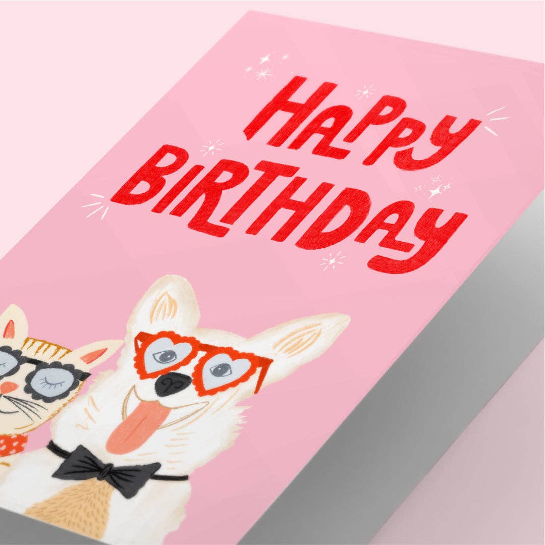 Cat & Dog Birthday Card
