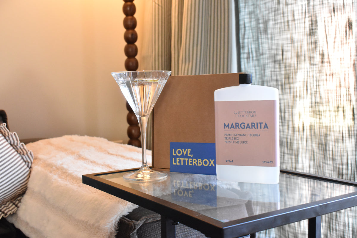 Letterbox Cocktails Margarita with a martini glass